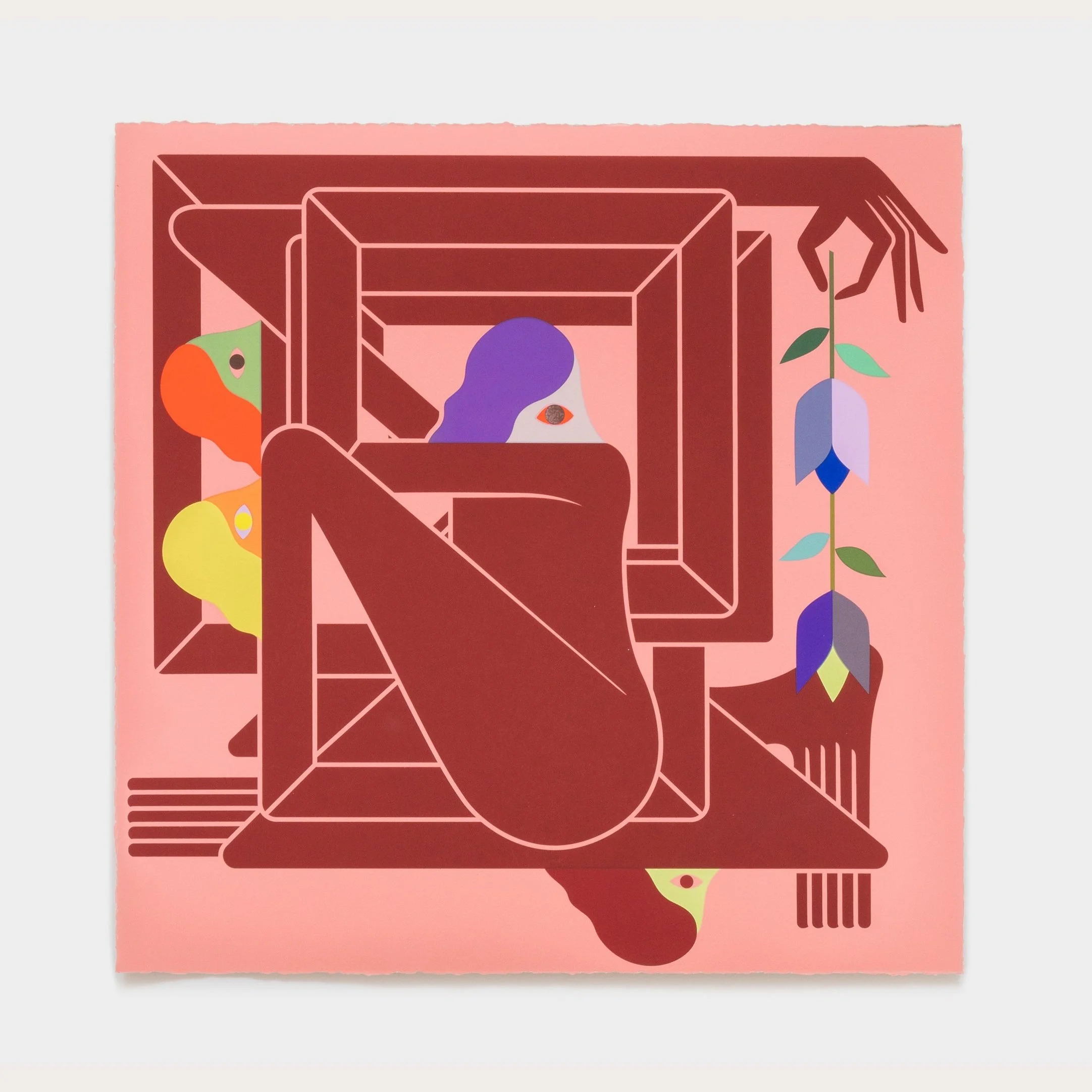 Richard Colman – Red on Pink Manalishi Monoprint — Louis Buhl